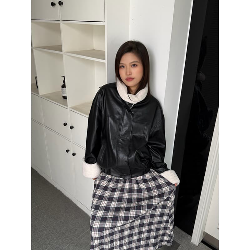 YIMEINIJIA复古格子半身裙女通勤百搭格纹大摆长裙子A字伞裙